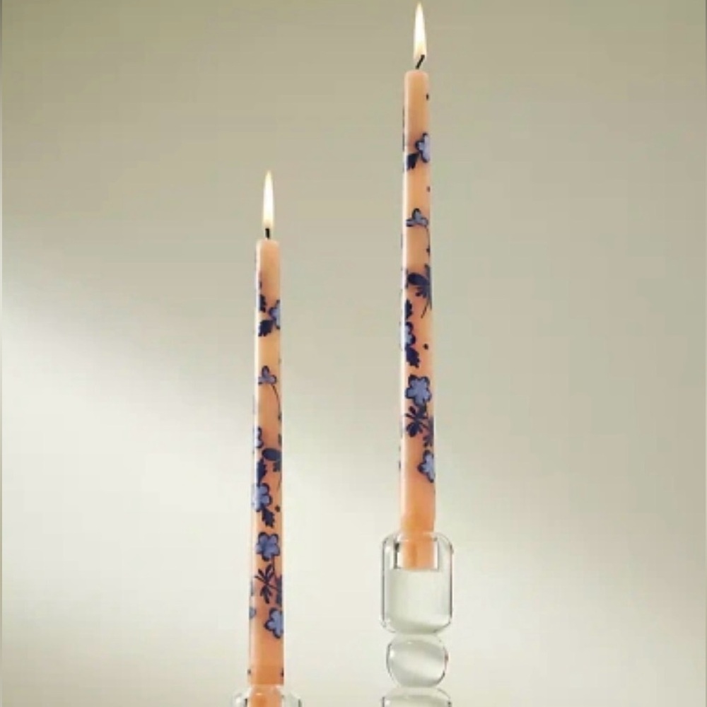Anthropologie NIB Villa Handpainted Taper
Candles, Set of 2